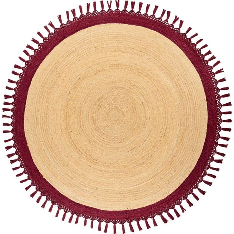 Teppich MARTS Dunkelrot ø 200 cm Jute