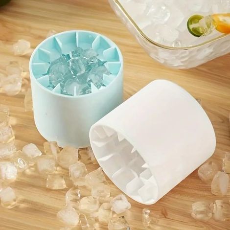 Un bac à glaçons en silicone à congélation rapide – facile à utiliser et durable – idéal pour faire des glaçons, des seaux à glaçons et des verres à glaçons cylindriques. Accessoires de cuisine. (1/5)