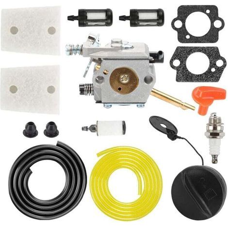 Carburateur FS66 WT-45 pour débroussailleuses Stihl FS86, FS48, FS52, FS56, FS62, FS81 et FS106. Remplaçable (référence WT-45-1, WT-45A, 4126 120 0610). Joint, bougie et bouchon de réservoir inclus. (1/5)
