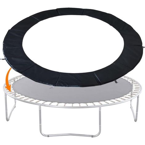 Housse de protection pour trampoline, coussin de sécurité de rechange, imperméable, pour ressorts de cadre rond, noir, 2,4 mètres (1/4)