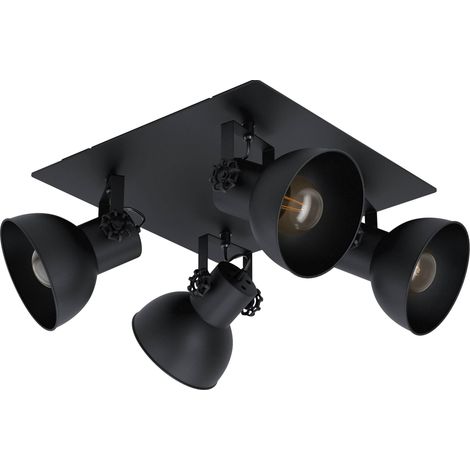 EGLO Deckenleuchte 43434 schwarz, für 4 x E27, max. 40 W (1/4)