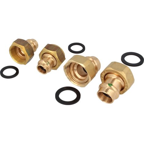 Verschraubung mit Pressanschluss Ø 22 mm (Kontur V) x 3/4 Überwurfmutter (1/4)
