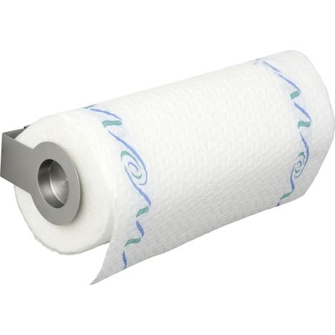 WENKO Porta rotolo da cucina a muro Cerri, porta asciugatutto telescopico da parete, Acciaio Inox, 21-33x9x6 cm, Opaco