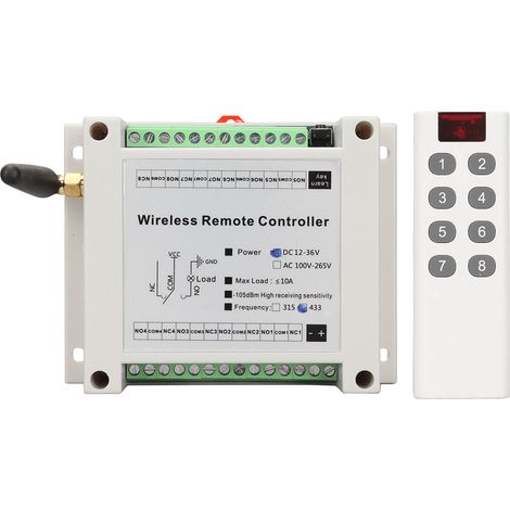 Module Relais 8 Canaux 8CH 10A DC 12V‑36V pour Commutateur Radio Télécommande Contrôle Lampes (1/5)