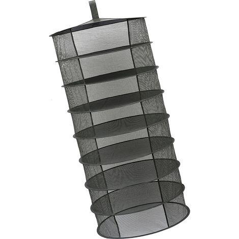 8-lagiger Hängekorb, faltbarer Wäscheständer, Trockennetz mit Öffnung, 600 mm Durchmesser, für Kräuter, Blumen, Knospen und Pflanzen (1/5)