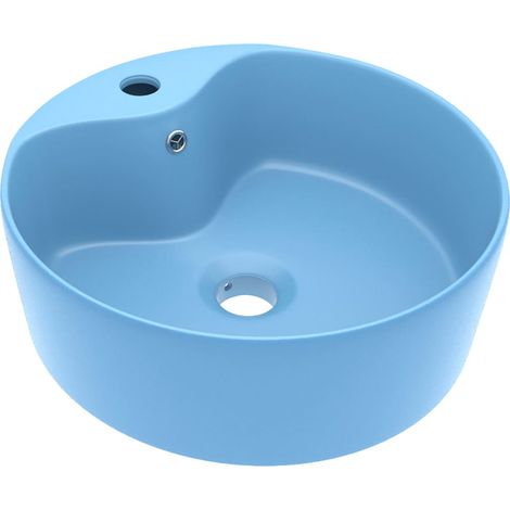 Lavabo Luxury con troppopieno 36 x 13 cm ceramica azzurro opaco 020002775