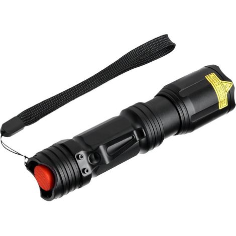 royaluxe - Lampe torche LED RGB (blanc/rouge/vert/bleu) rechargeable, tactique, haute puissance, étanche, avec chargeur de batterie extensible pour le camping, l (1/5)