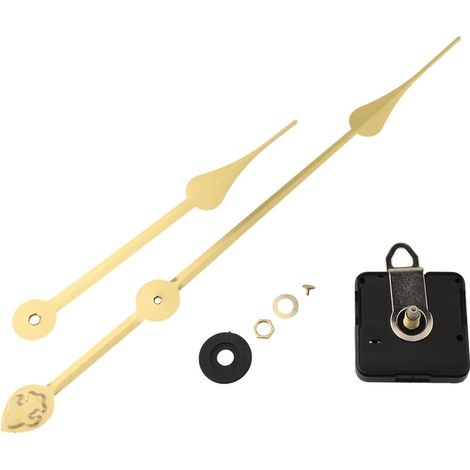 Honseadek Mécanisme de mouvement d'horloge à quartz à couple élevé pour horloges murales avec aiguilles de 200 mm, kit de réparation silencieux pour cadrans de 50 à 60 cm (doré 2)