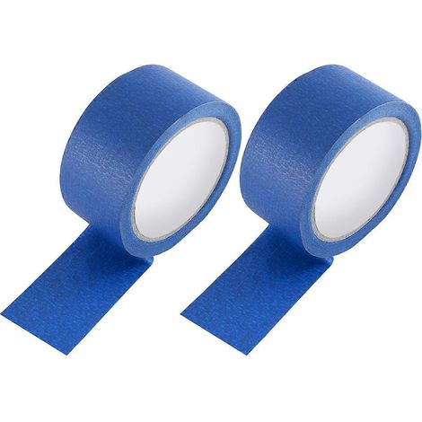 Lot de 2 rouleaux de ruban de masquage bleu de 5 cm de large, repositionnable. (1/4)