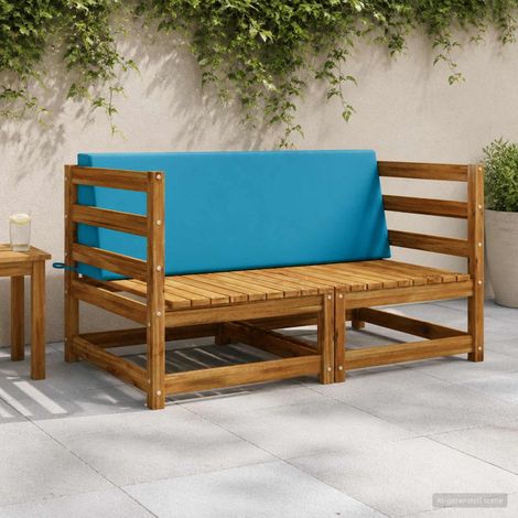 vidaXL Cojín trasero SOEST 100% Poliéster Azul claro 120 x 20 x 40 cm (1/5)