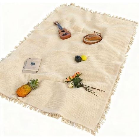 Coperta da picnic extra large 90x150 cm, tappetino portatile per esterni, ideale per la spiaggia e il campeggio, colore caramello. (1/5)