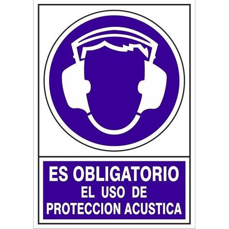 señal 607 adhesiva 148x105''ob.u.pr/acus'' es obligatorio uso proteccion acustica