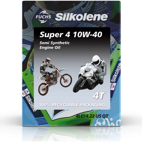Huile moteur semi-synthétique Silkolene Fuchs Super 4 10W40 4T 4L
