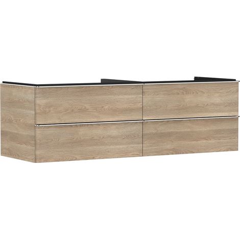 Waschtischunterschrank Xelu Q 1560x485x550mm eiche natur Griff chrom (1/3)