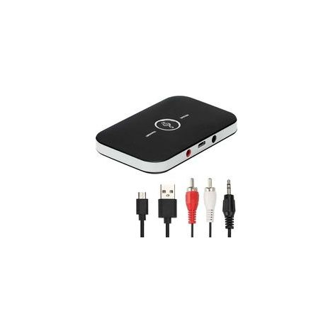 Adaptador receptor Bluetooth 5.0, transmisor y receptor de audio Bluetooth 2 en 1 con salida de audio de 3,5 mm, adaptador/convertidor de audio Bluetooth a RCA para sistemas estéreo de coche y hogar.