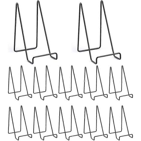 Lot de 12 présentoirs à assiettes de 15 cm présentoirs à livres présentoirs décoratifs en métal noir petits chevalets noirs (1/5)