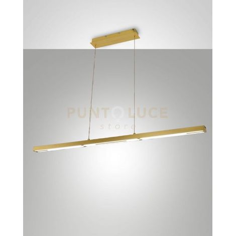 LING LAMPADA A SOSPENSIONE OTTONE SATINATO A LED 3000K - 40W - 4800 lm PUSH DIMMER BIEMISSIONE
