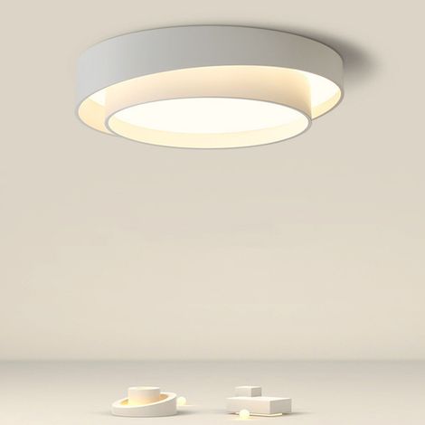 Plafonnier LED rond 45W dimmable moderne en métal et acrylique, longue durée de vie, pour couloir, cuisine et buanderie, Ø30x14cm (1/5)