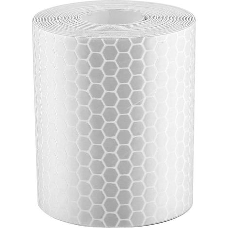 BEBUSINGOTO Bande Réfléchissante, 5cm x 3M, Bande Auto-adhésive étanche, Réflecteur d'Avertissement de Sécurité Extérieur pour Remorques, Voitures, Vélos(Argent) (1/5)
