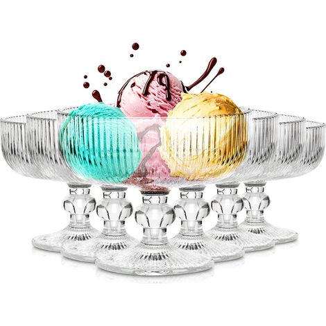 Coupes à glace en verre 270 ml, lot de 6. (1/5)