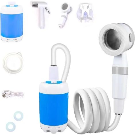 Douche Portable- 2 Vitesses - 4000 mAh - Tuyau de 2m - Compacte et Durable (1/4)