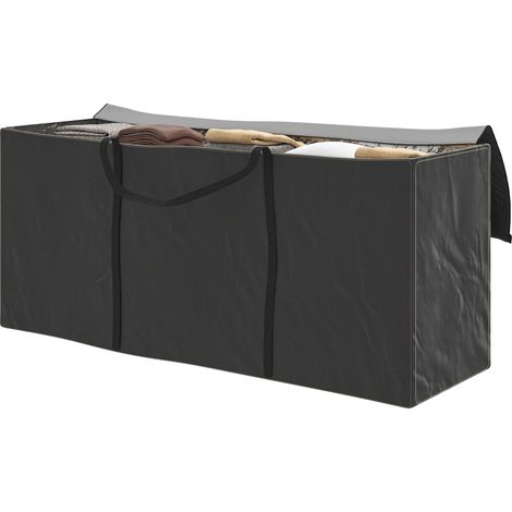 Schwarze Aufbewahrungshülle für Gartenkissen aus Oxford-Gewebe mit Griffen, 175 x 55 x 75 cm