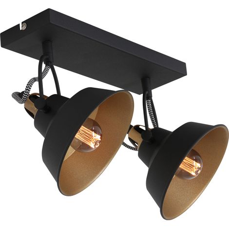 Mexlite - lampada da parete - Nove - nero - metallo - faretto a