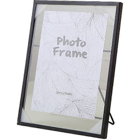 Dekoratives Glas-Fotodisplay für Trockenblumen, Metallposter, ideal für Schlafzimmer, Büro und Schreibtisch – Geschenkidee-L Black (1/5)