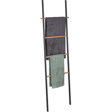 Escalera para toallas de madera y metal