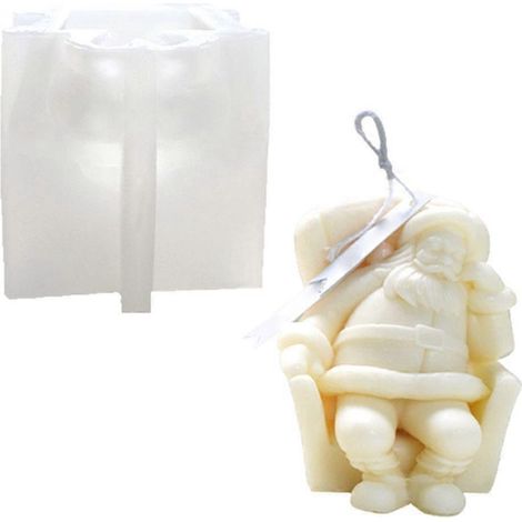 Moule en silicone pour bougie Père Noël, moule multi-usage pour bougies de Noël (1/4)