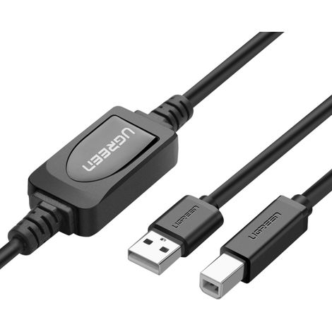 Cable para impresora escáner USB-B - USB-A 2.0 10m negro (1/5)