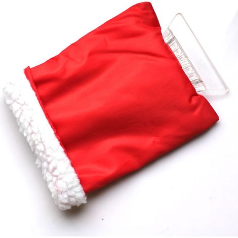 CCYKXA Ice Scraper with Insulated Glove – Cold Weather Windshield Ice Scraper – Winter Defrosting Tool – Warm Lined Interior – Red