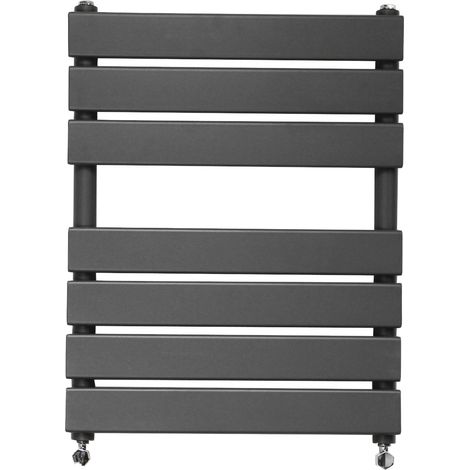 WarmeHaus Flat Panel Anthracite Bathroom Heated Towel Rail Ladder Radiator Warmer 650x500mm
