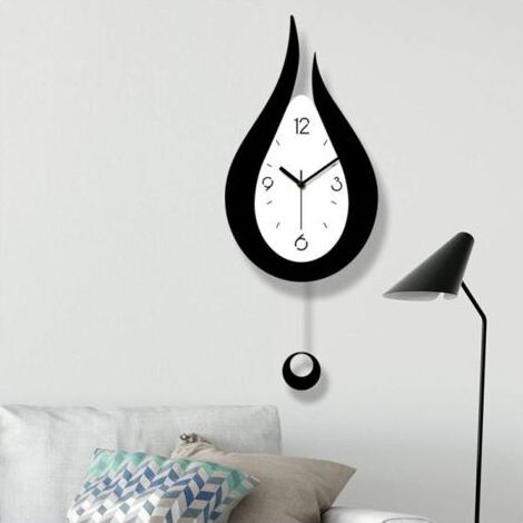 Pendules Murales Silencieuses Gouttelettes d'eau Swing Horloge Murale Design Moderne Style Nordique Salon Horloges Murales (1/5)