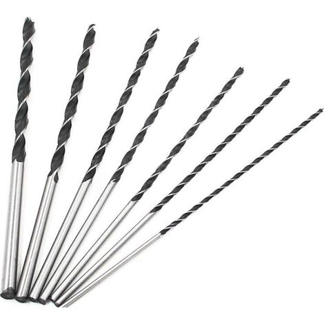 Foret hélicoïdal Extra long 300mm, ensemble d'outils de 7 pièces en acier trempé à haute teneur en carbone 4-10mm pour le perçage du bois (1/5)