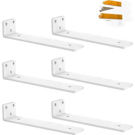 6 Pièces Supports D'étagère Flottants 30 cm, Equerre Charge Lourde Avec Vis Et Ancrages Assortis, Equerre Etagere Murale Métal Maximale de 70kg (1/5)
