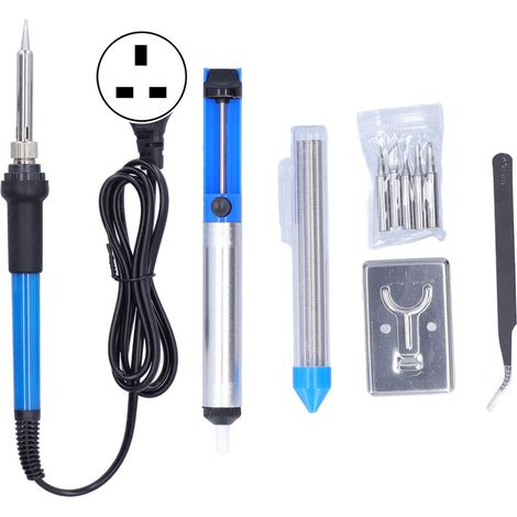 Fer à souder 60W température réglable avec fil à souder, pour bricolage et réparations, prise UK 220V (1/5)