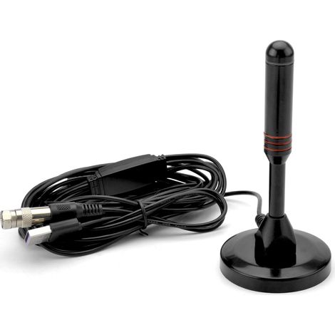 Antenne numérique DVB-T2 pour téléviseur, antenne TV intérieur puissante, antenne TNT intérieur réception à 360 ° – avec Pied magnétique – Prend en Charge Les canaux HD 4K et Tous Les appareils TV (1/5)