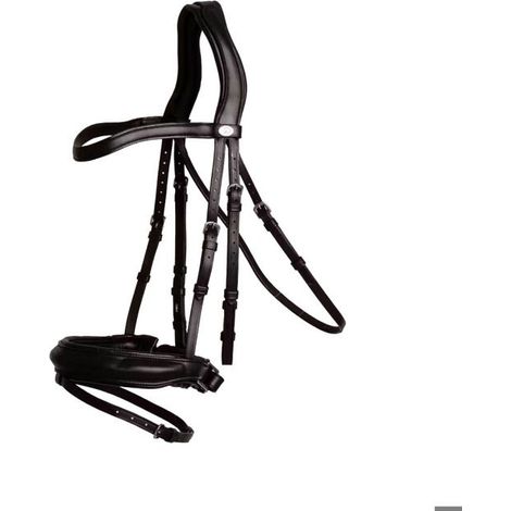 Brida de equitación dyon medium noseband cuero suave negro