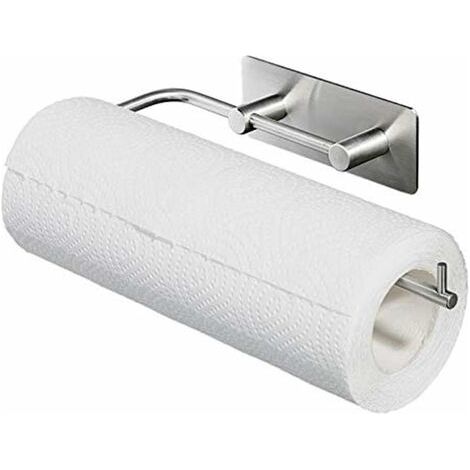 Porte Rouleau Papier - Dérouleur Support pour Sopalin Papier Essuie-Tout - sans percage sur Mur Support de Papier en Acier Inoxydable Adhésif 3M Autocollante pour Cuisine Toilettes Bains (1/3)