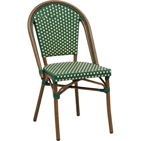 Chaise SERENA en Rotin synthétique style bistrot pour extérieur