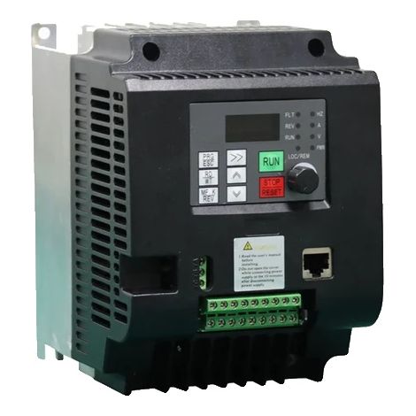 Convertisseur, conversion 220 V à 380 V, puissance de sortie 11 kW, 55 kW (noir), monophasé 220 V, triphasé 380 V (1/2)