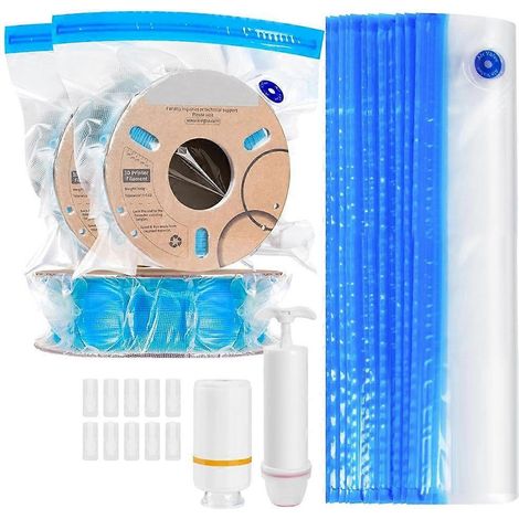 50-teiliges Filament-Aufbewahrungsbeutel-Set mit elektrischer und Handpumpe, vakuumversiegeltes Set zur Aufbewahrung von 3D-Drucker-Filamentbeuteln