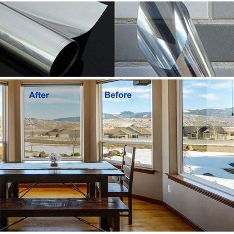 Hitzeschutzfolie – Einwegspiegel – 90 x 200 cm – Silber, Blau, Gold – Für den Innenbereich – Blendschutz (1/5)