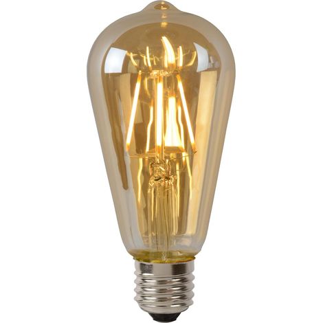 Lucide ST64 - Glühfadenlampe - Ø 6,4 cm - LED Dim. - E27 - 1x5W 2700K - Amber (1/4)