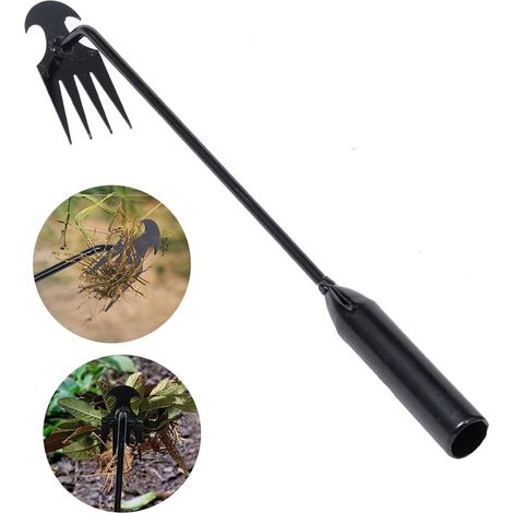 Arrache mauvaise herbes jardinage, outil de désherbage manuel à 5 Dents, désherbeur manuel, acier au manganèse extracteur de mauvaises herbes extérieur Arrache Racines pour jardin (1/5)