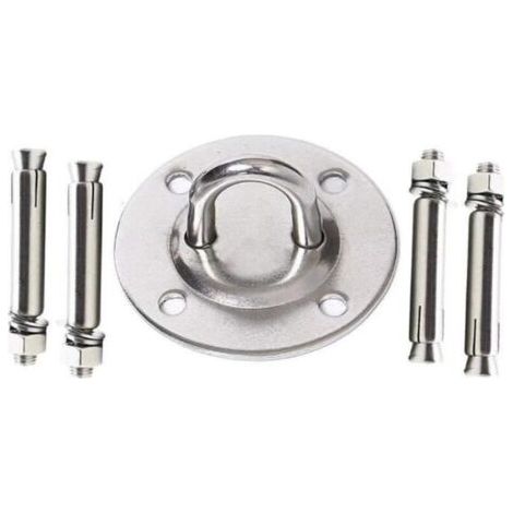 5PCS Platines à œil Crochet de Plafond Plaque à œillets de Plafond en Acier Inoxydable pour Yoga, Balançoire, Hamac, etc. (1/4)