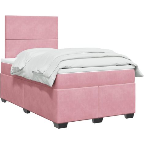Boxspringbett mit Matratze Rosa 120x200 cm Samt (1/5)