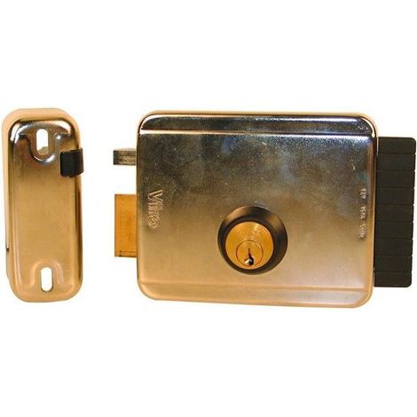 Serrure électrique gauche à pêne rentrant avec cylindre rond 60 mm même clé V97GMC