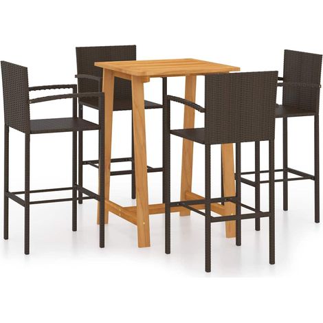 Set Bar da Giardino 5 pz Salotto da Giardino Marrone (1/5)